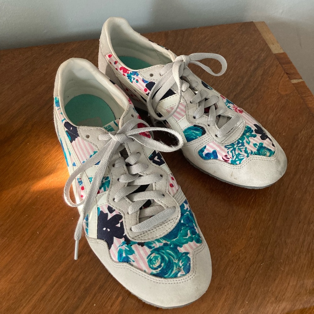 Asics Onitsuka Tiger Floral And Pink Stripes